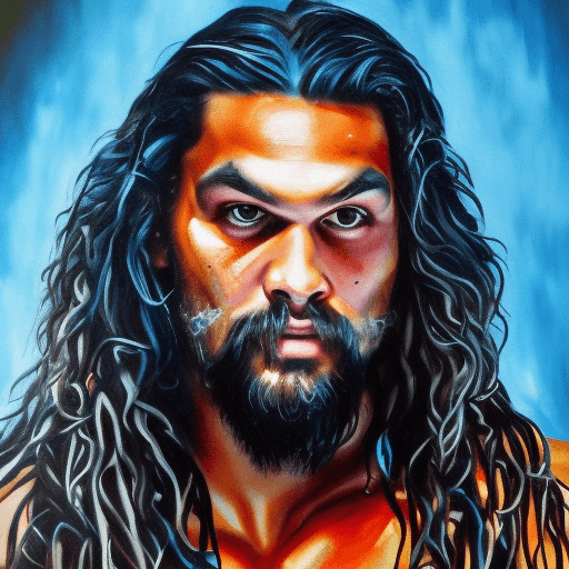 An Oil Painting of Jason Momoa by Claude Monet, Highly Detailed, Dramatic Lighting